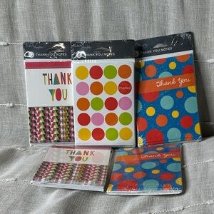 Thank You Card w/Envelopes Set of 36 cards (5 pks) Glitter Polka Dots NWT Thanks
